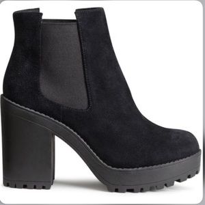 H&M Suede Platform Boots Size US 6 EU 37